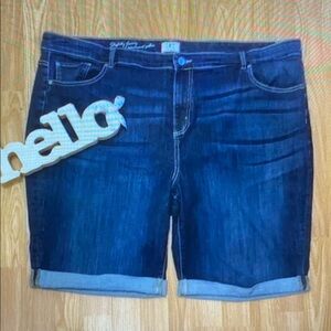 Women's Blue Denim Athletic Shorts